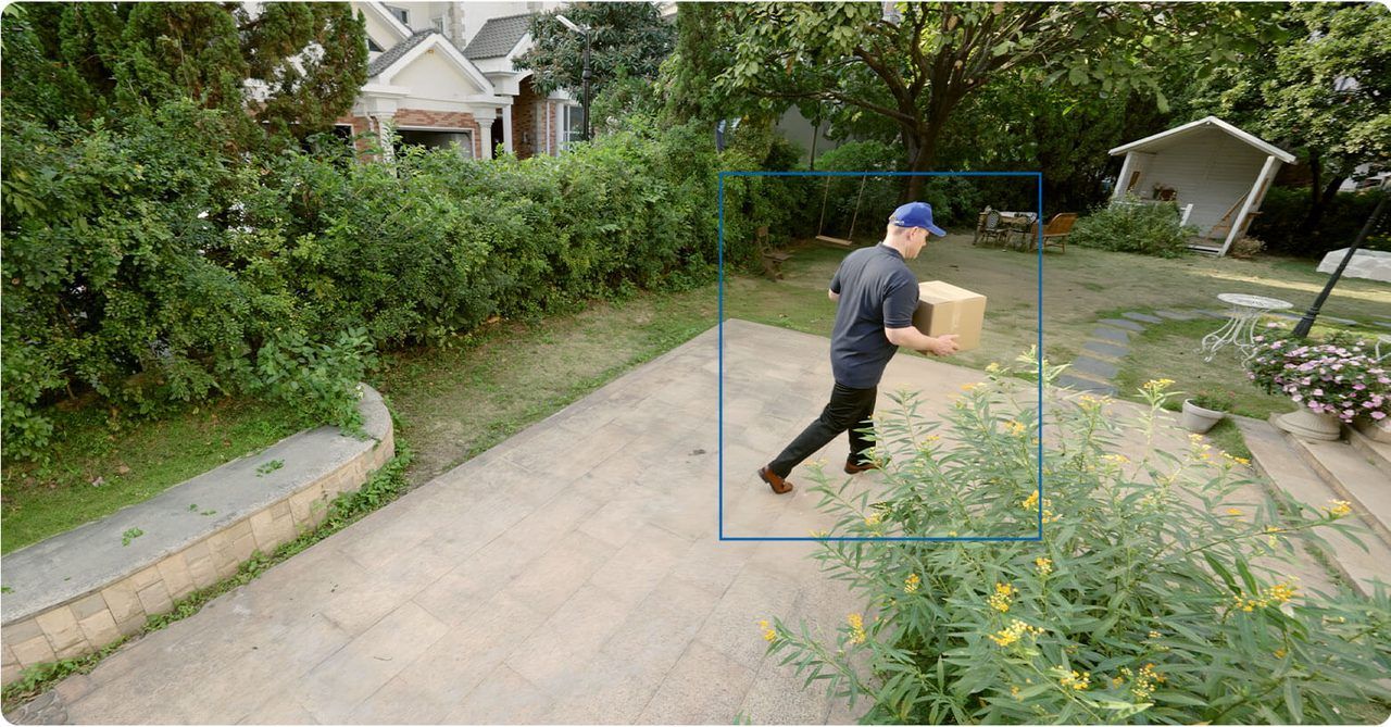 Tapo C460 on-device detection framing a person walking up a driveway