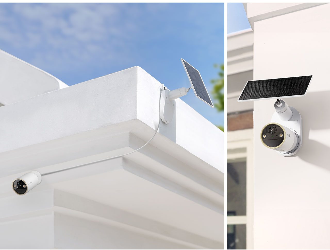 Tapo C460 camera on its magnetic mount with the A201 solar panel above it